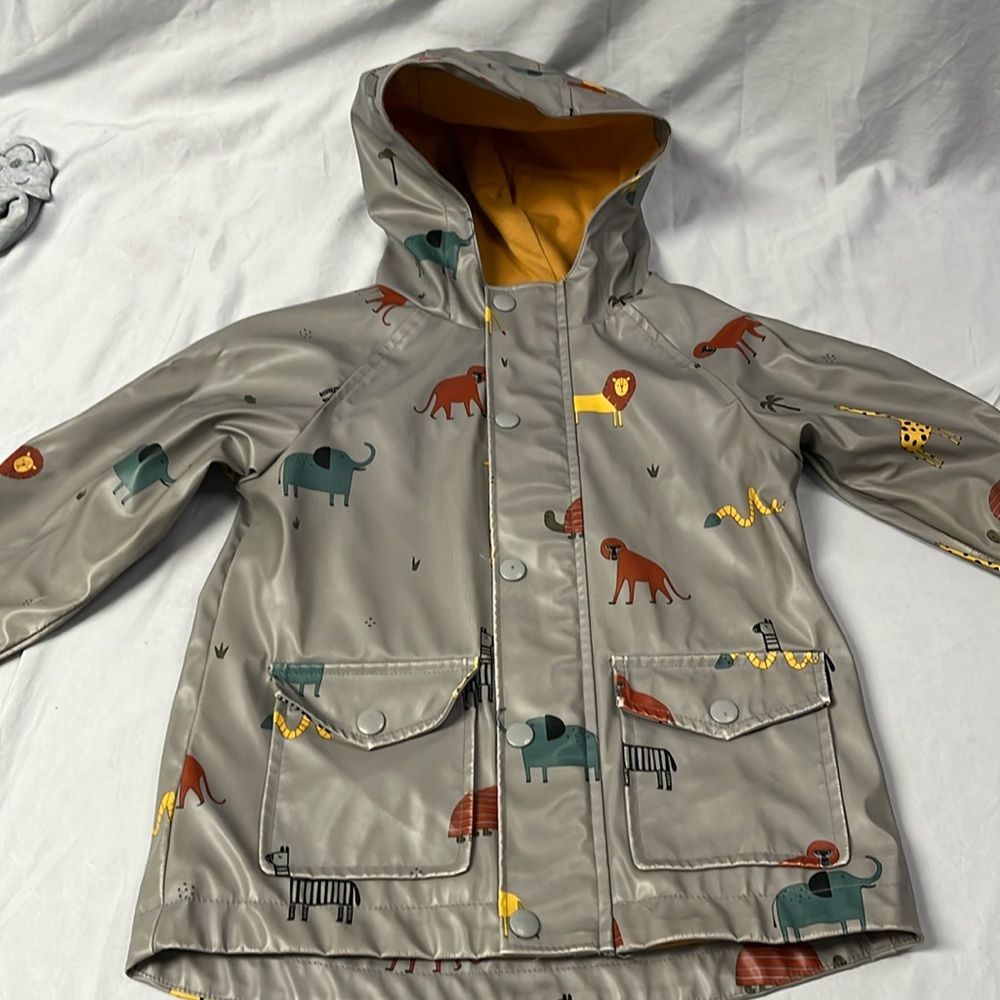 Rise Little Earthlings lined water-resistant rain jacket, size 4/5